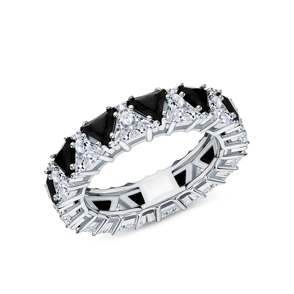 Серебряное кольцо с фианитами и алпанитом в Краснодаре
