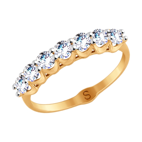 Золотое кольцо с фианитами SOKOLOV 017833* в Санкт-Петербурге