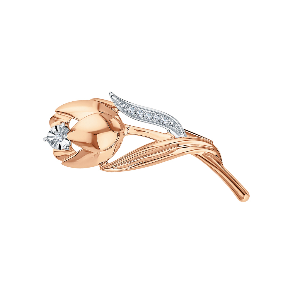 Фото «Золотая брошь с бриллиантами природными»