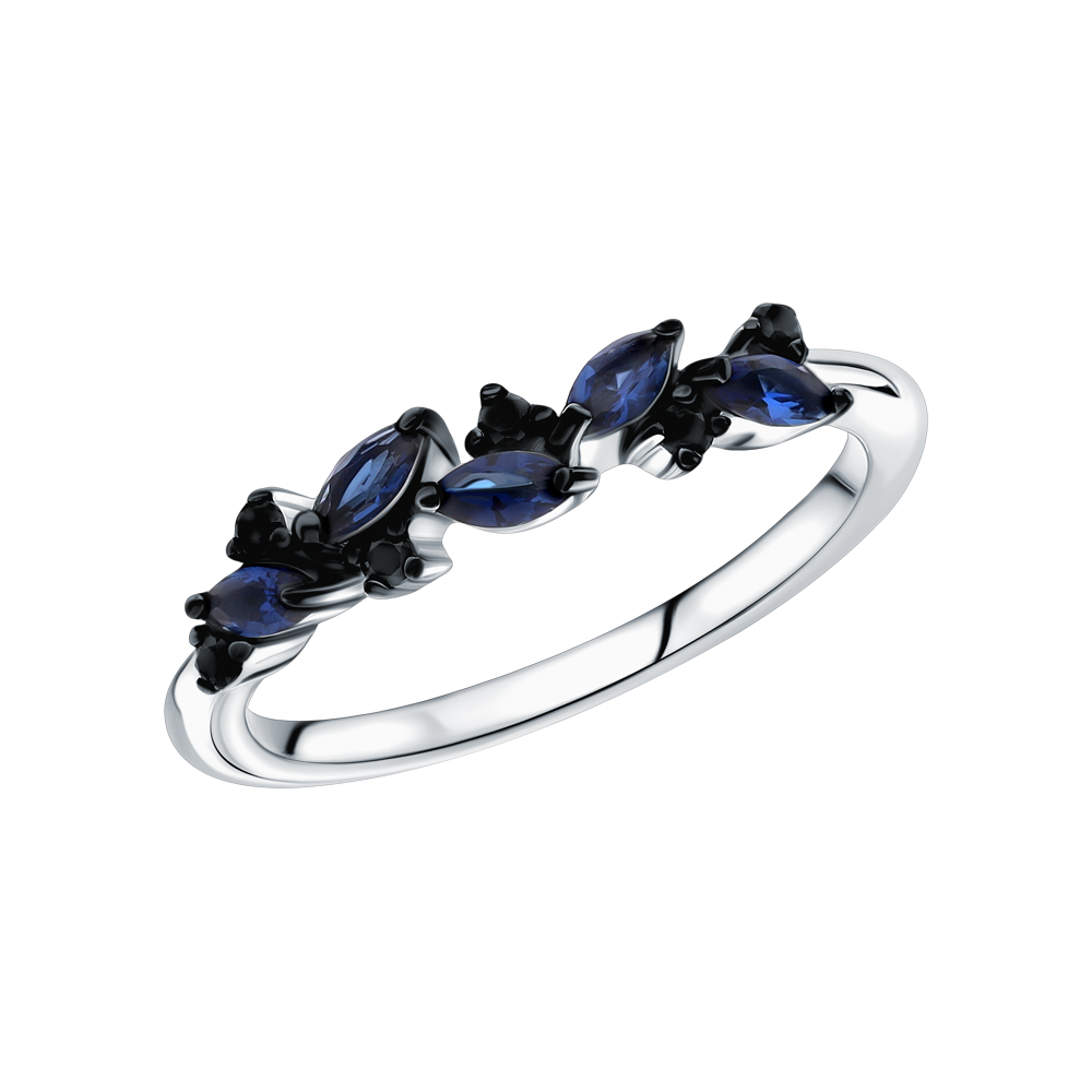 Серебряное кольцо с фианитами и ювелирным кристаллом в Екатеринбурге