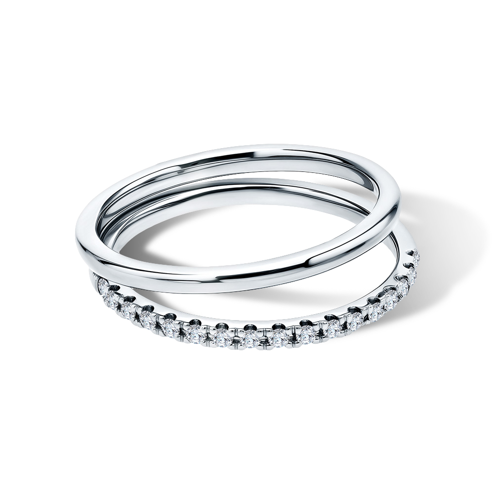 Фото «Платиновое обручальное кольцо с бриллиантами»