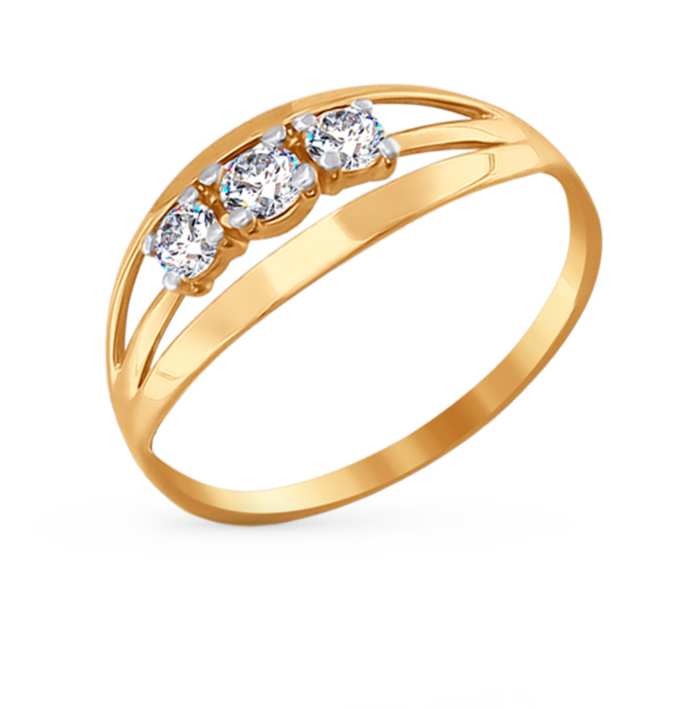 Фото «Золотое кольцо с фианитами SOKOLOV 016542*»
