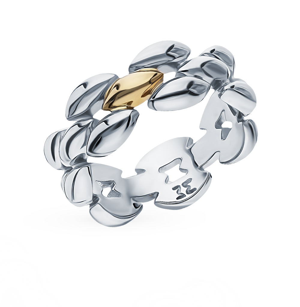 Фото «Серебряное кольцо с золотой вставкой»