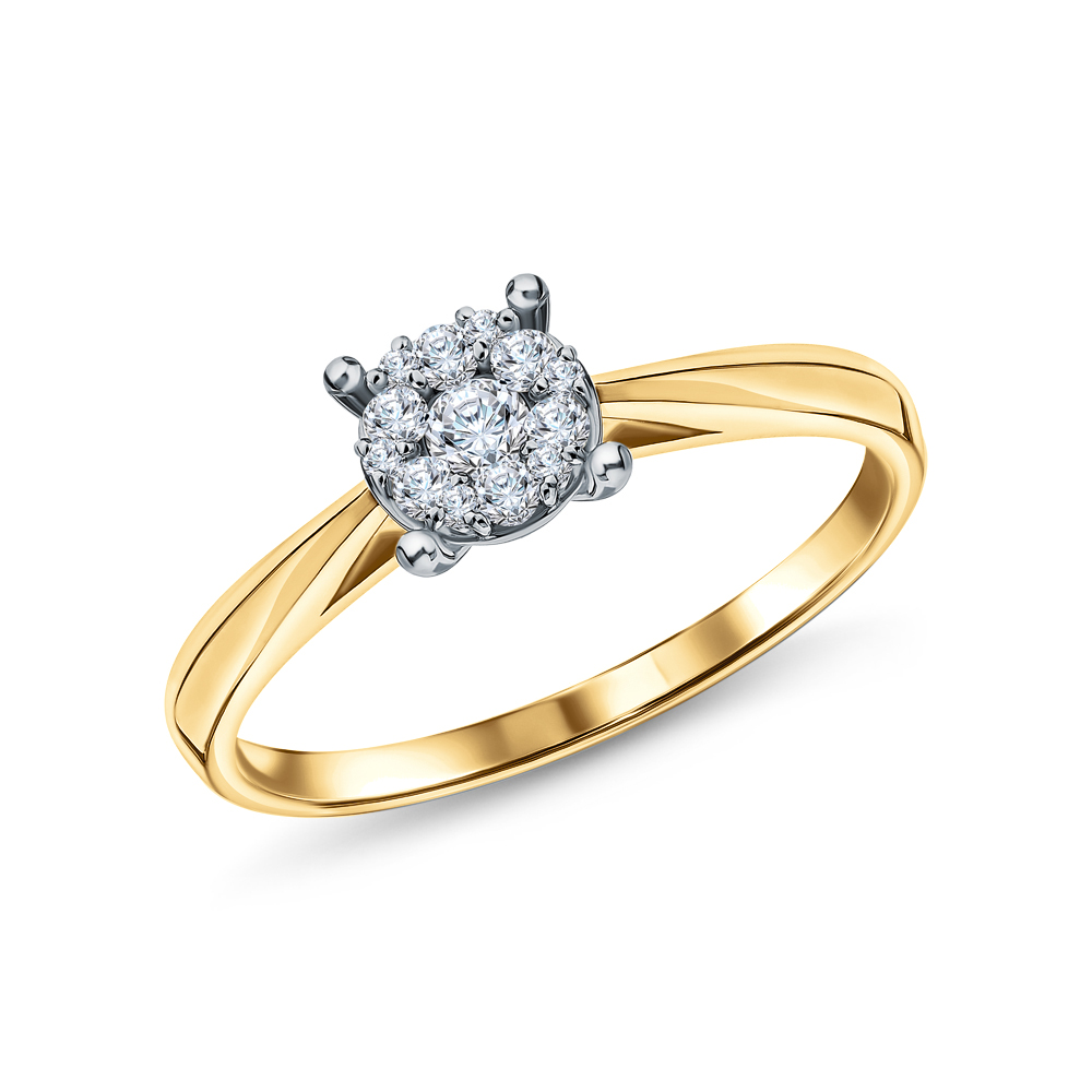 Золотое кольцо c бриллиантами в Новосибирске