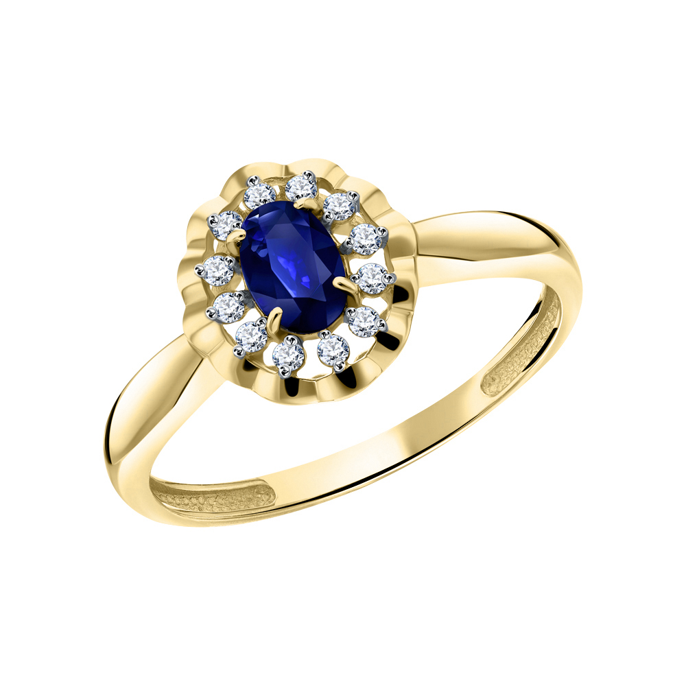 Фото «Серебряное кольцо с фианитами и ювелирным кристаллом»