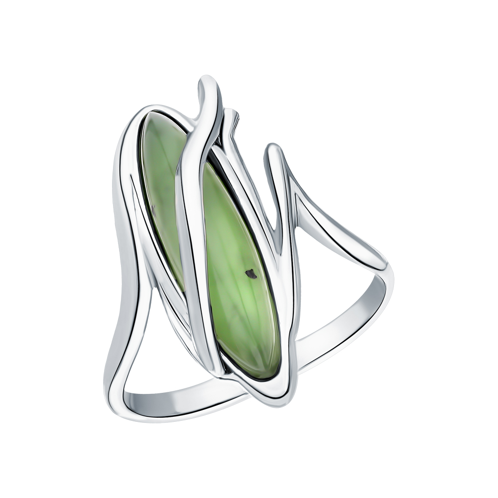 Серебряное кольцо с нефритом в Самаре