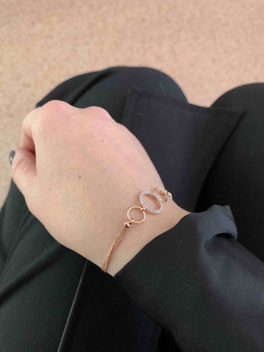 Золотой браслет с фианитами СОРОКИН 10217700*: розовое золото 585 пробы ...