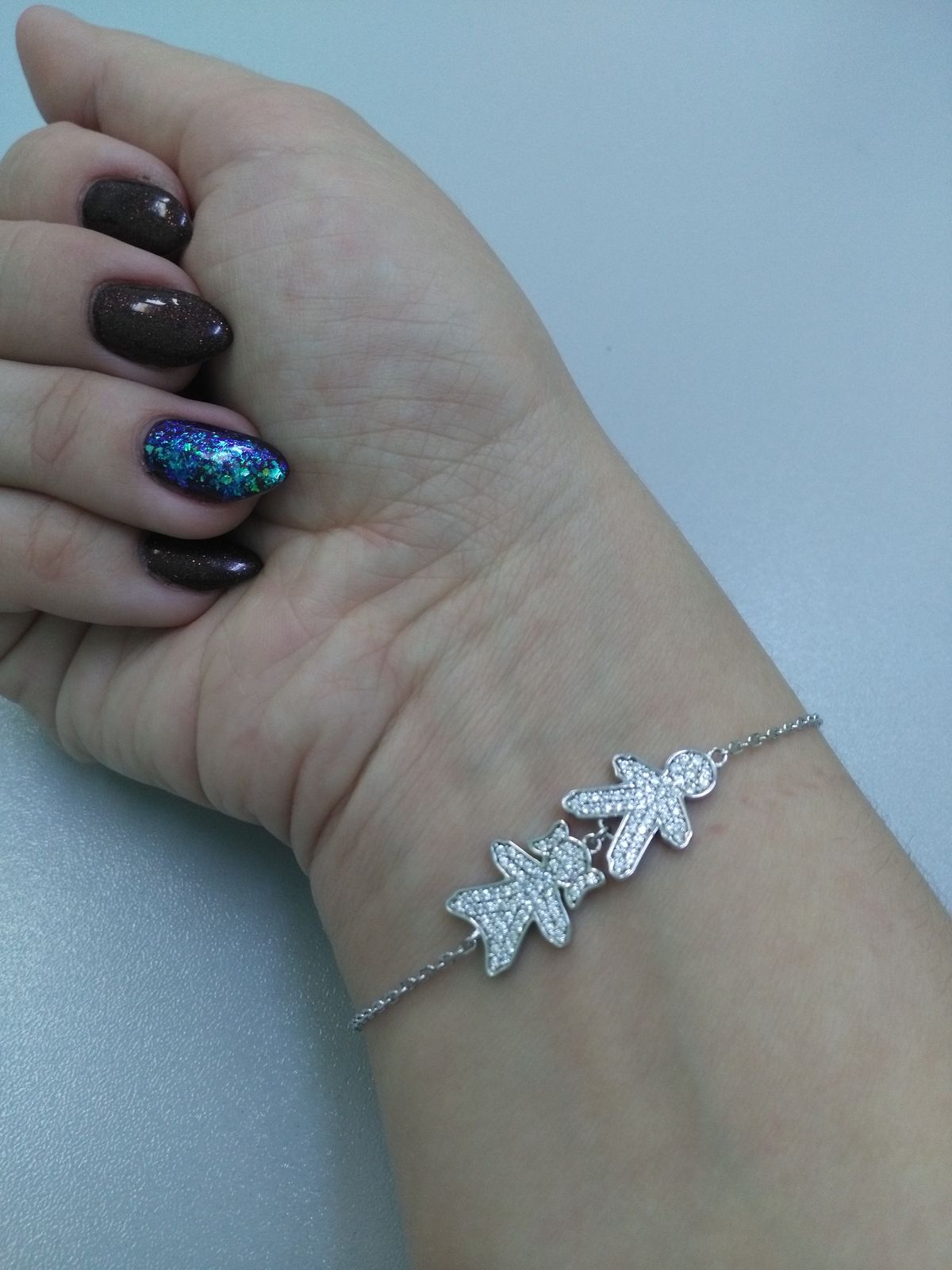 Серебряный браслет с фианитами SUNLIGHT: белое серебро 925 пробы ...