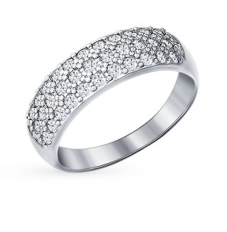 Серебряное кольцо с фианитами SUNLIGHT 94010062: белое серебро 925 ...