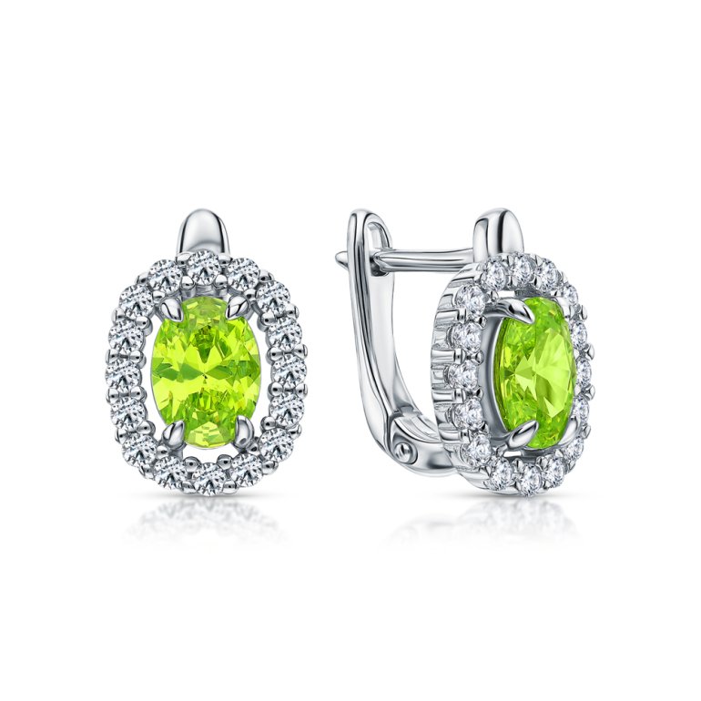Серебряные серьги с фианитами